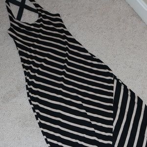 Striped High Low Dress